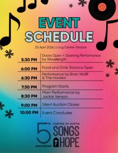 Colorful Songs of Hope event schedule poster